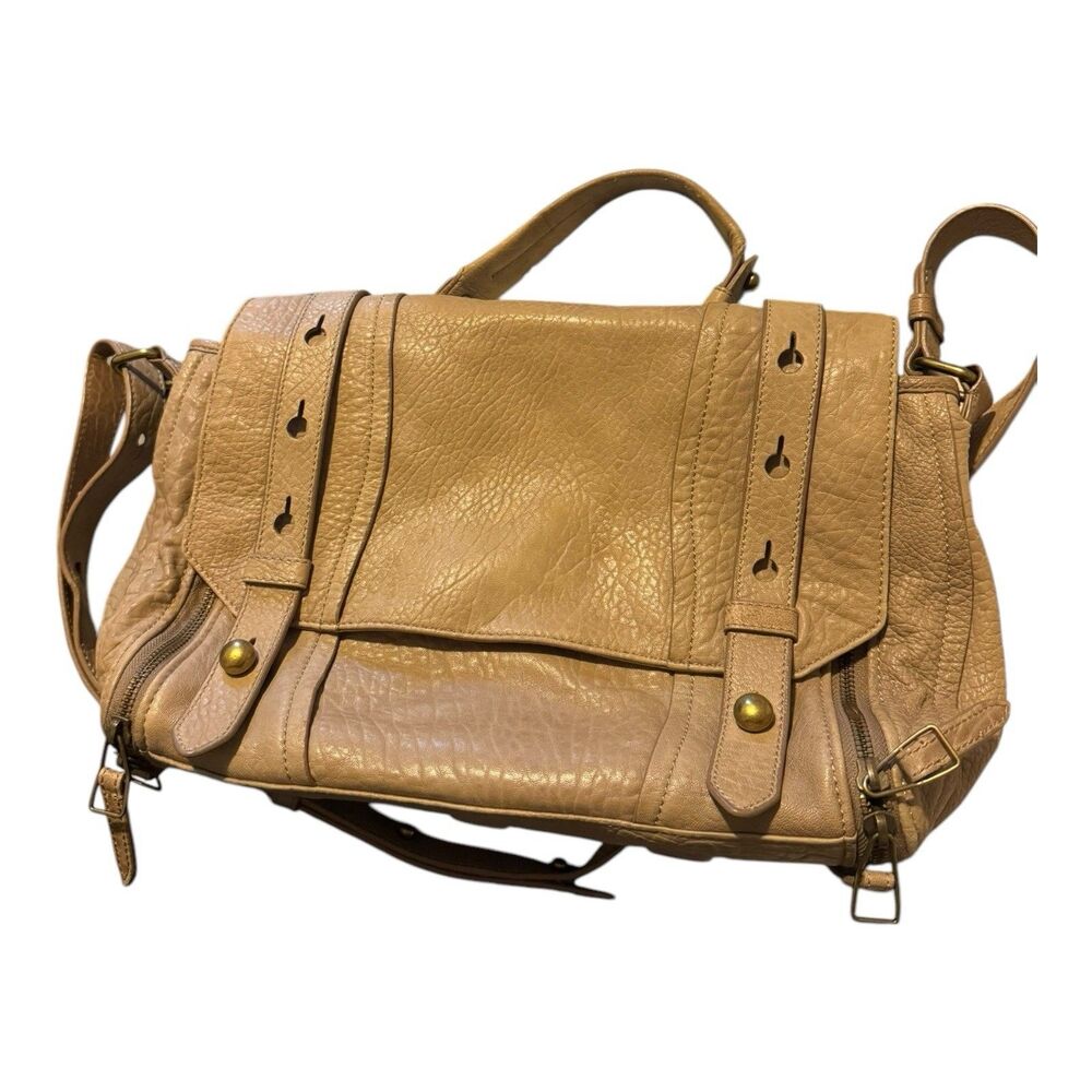 OLIVIA HARRIS Brown Leather Shoulder Bag/Crossbody - Military-ish Look
